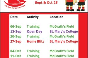 Galway Bay Rugby Club – Autumn Training & Fixtures